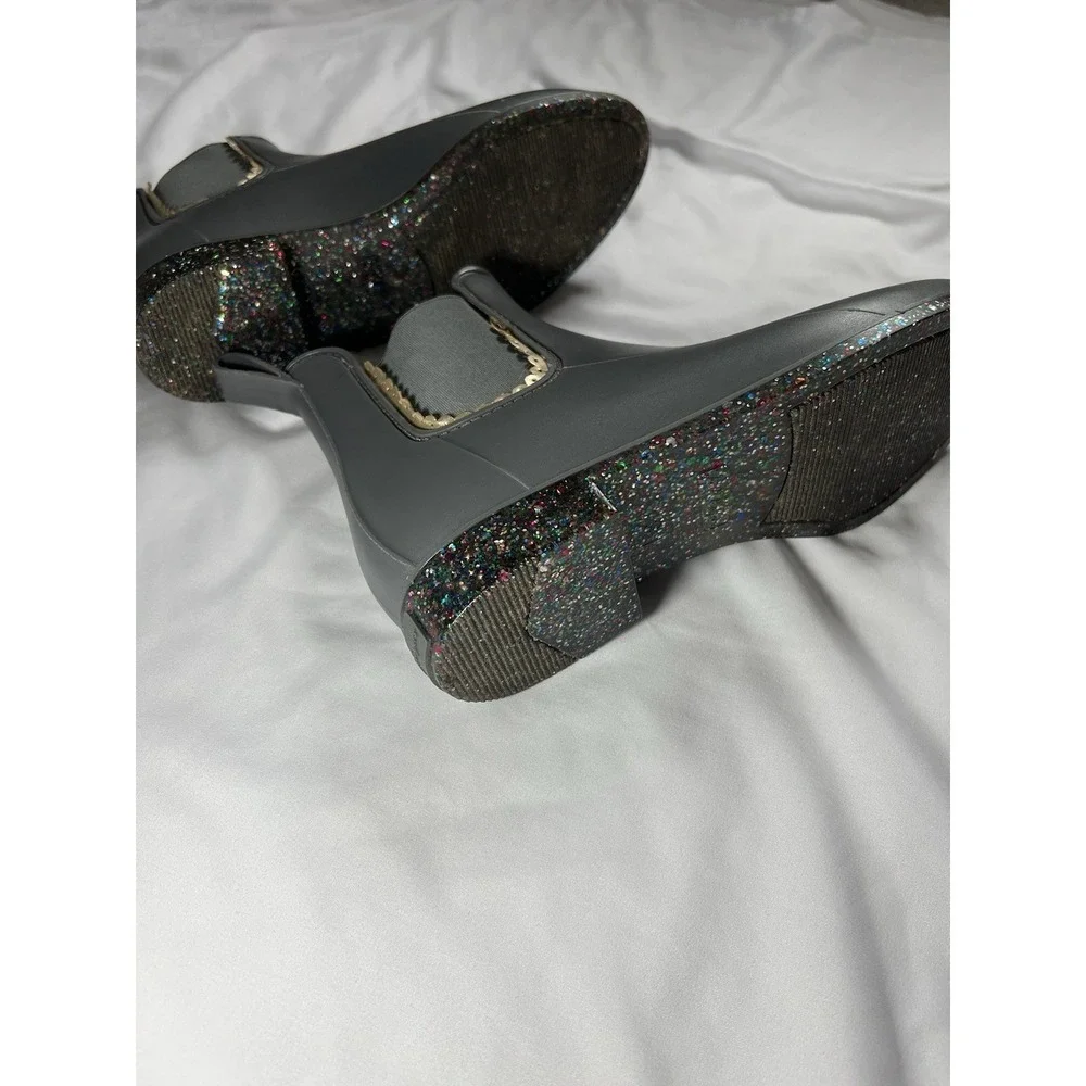 Jack Rogers Women's Gray Glitter‎ Some Sallie Rain Boots Waterproof Size 9